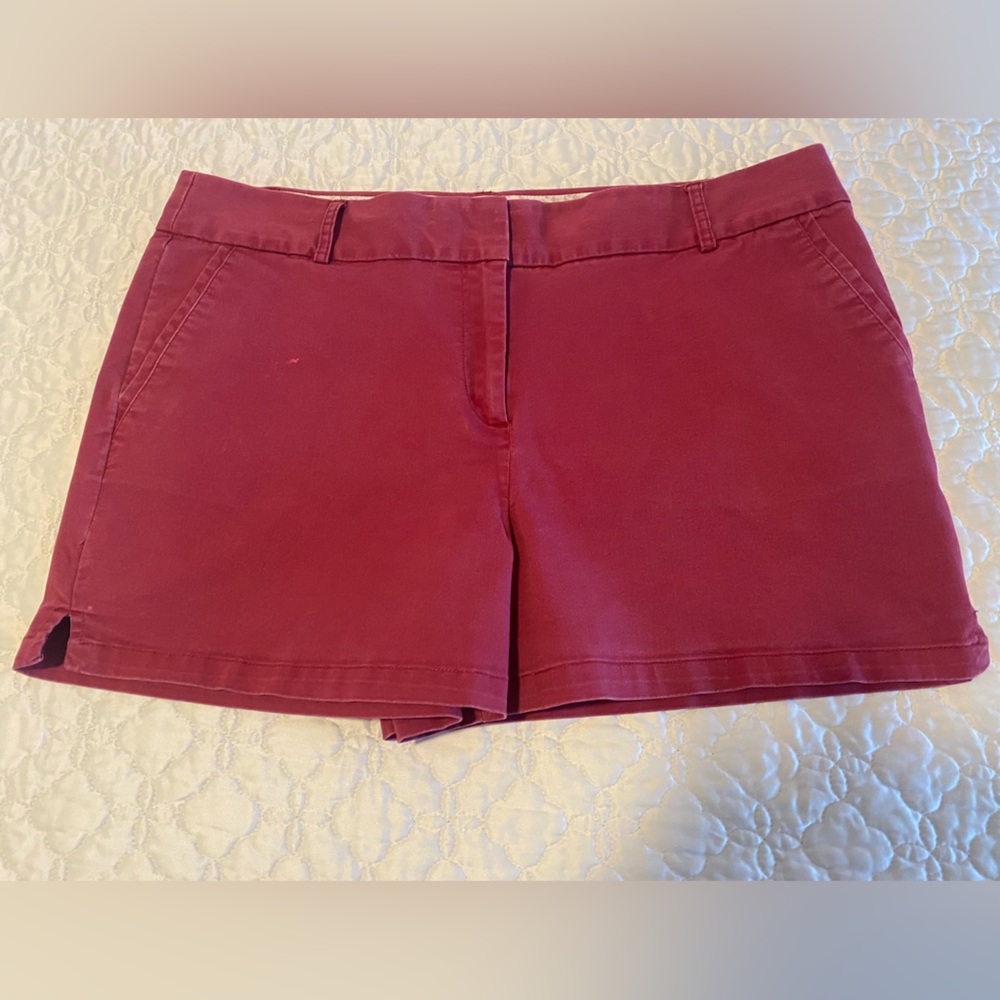 LOFT Red Bermuda Shorts Tailored Cotton Blend. Size 14. 3 1/2 inch inseam.